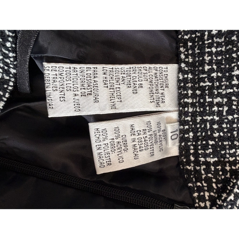 Women's Black White Tweed Pencil‎ Skirt Size 10 Classic Work Office - Picture 5 of 5